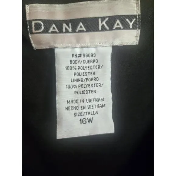 Dana Kay Womens Fit & Flare Little Black Dress Mid Length Plus Size 16W - Picture 8 of 10